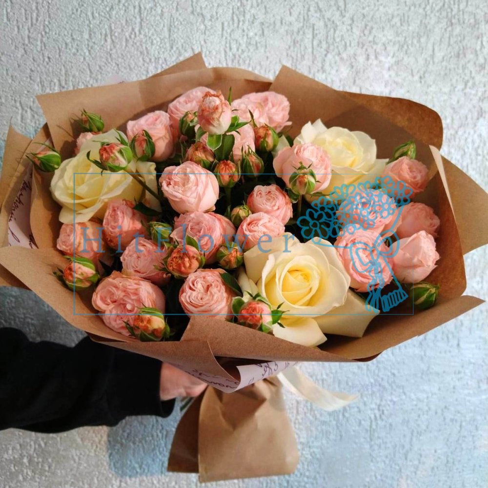 Букет сливочный крем Букет роз Сливочный крем